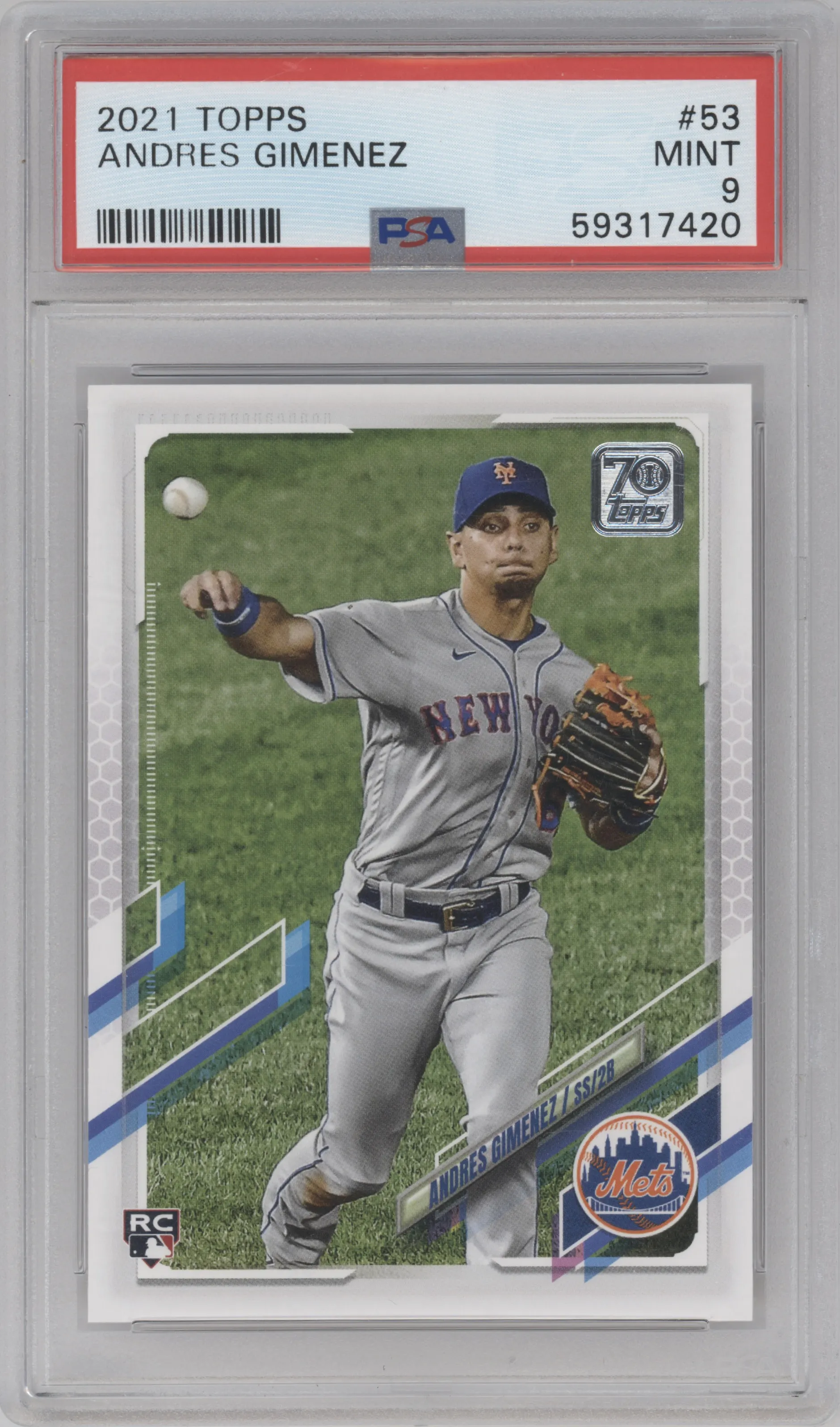 2021 Topps Series 1 Andres Gimenez #53 PSA 9