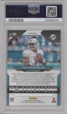 Tua Tagovailoa from the 2020 Panini Prizm set featuring a Hyper parallel graded by PSA and given an overall grade of 9.