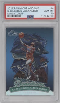 Shai Gilgeous-Alexander from the 2023-24 Panini One and One set graded by PSA and given an overall grade of 10.