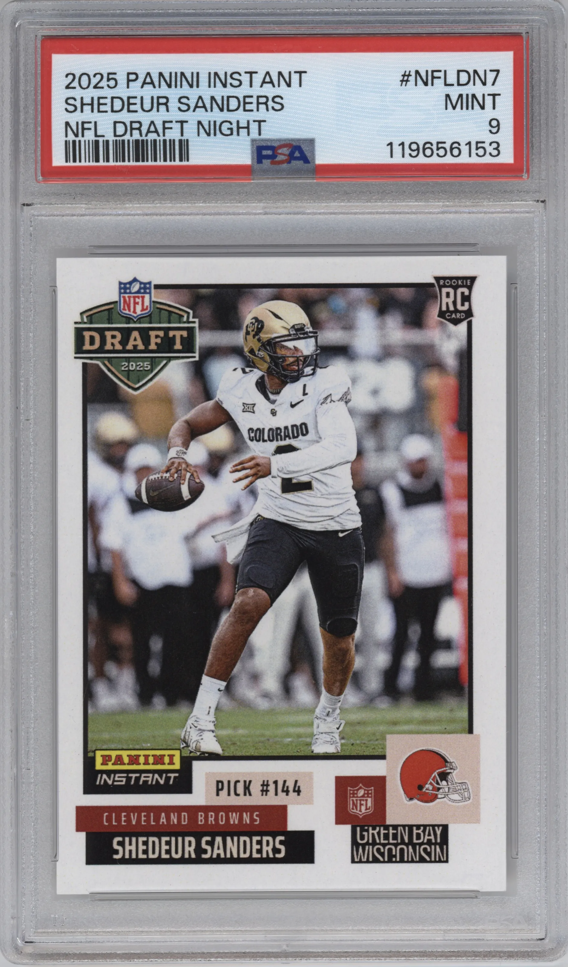 2025 Panini Instant NFL Draft Night Shedeur Sanders PSA 9