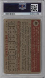 Mickey Mantle from the 1952 Topps set graded by PSA and given an overall grade of 1.
