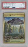 Gravity Mountain from the 2024 Pokemon SV set graded by PSA and given an overall grade of 8.