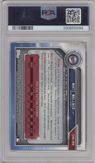 Matt Wallner from the 2019 Bowman Draft set featuring a Refractor parallel graded by PSA and given an overall grade of 10.