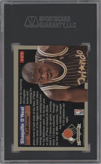 Shaquille O'Neal  from the 1992-93 Fleer Ultra set graded by SGC and given an overall grade of 10.