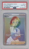 Doctor from the 2021 Pokemon SWSH set graded by PSA and given an overall grade of 10.