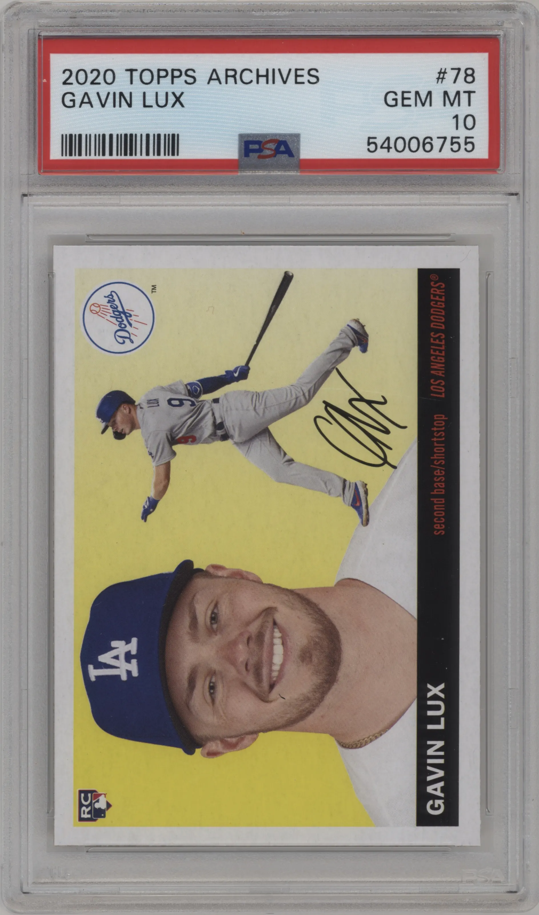 2020 Topps Archives 1955 Topps Gavin Lux #78 PSA 10