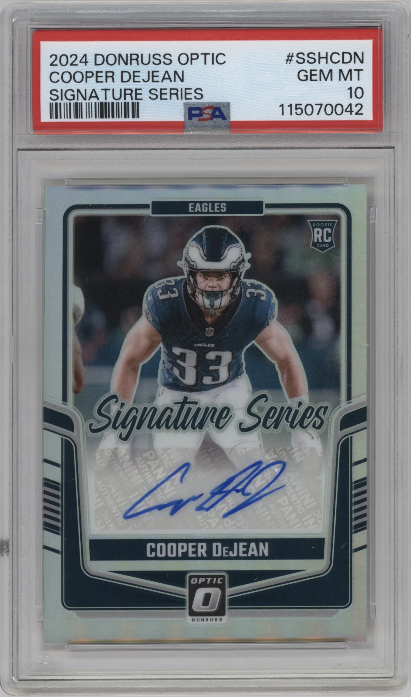 2024 Donruss Optic Sig.Series Holo Cooper DeJean #SSH-CDN PSA 10