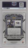 Isaiah Likely from the 2022 Panini Prizm set featuring a Green Prizm parallel graded by PSA and given an overall grade of 10.