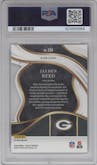 Jayden Reed  from the 2023 Panini Select set featuring a Die-Cut Red/Yellow Prizm parallel graded by PSA and given an overall grade of 10.