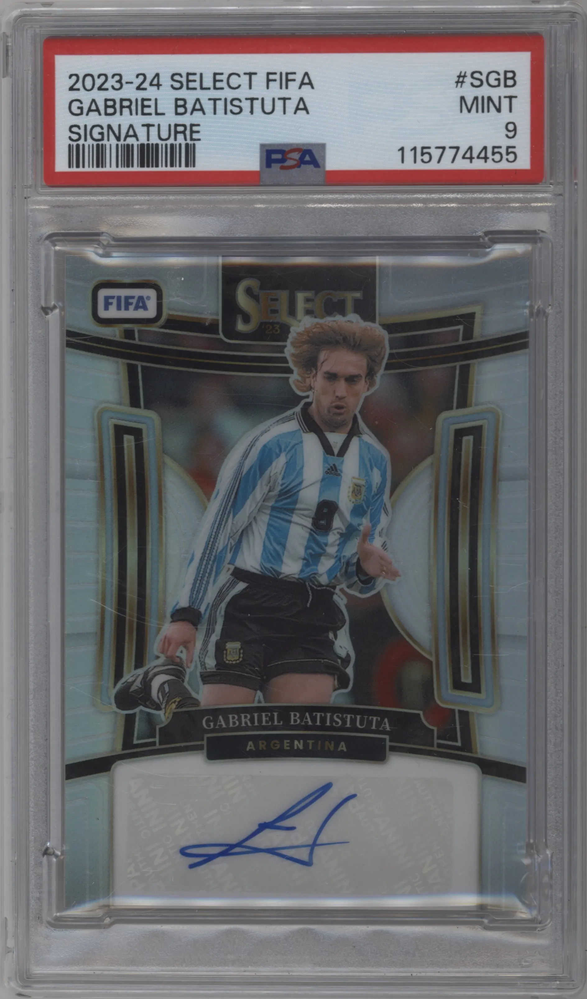 2023 Panini Select FIFA Sig. Gabriel Batistuta PSA 9