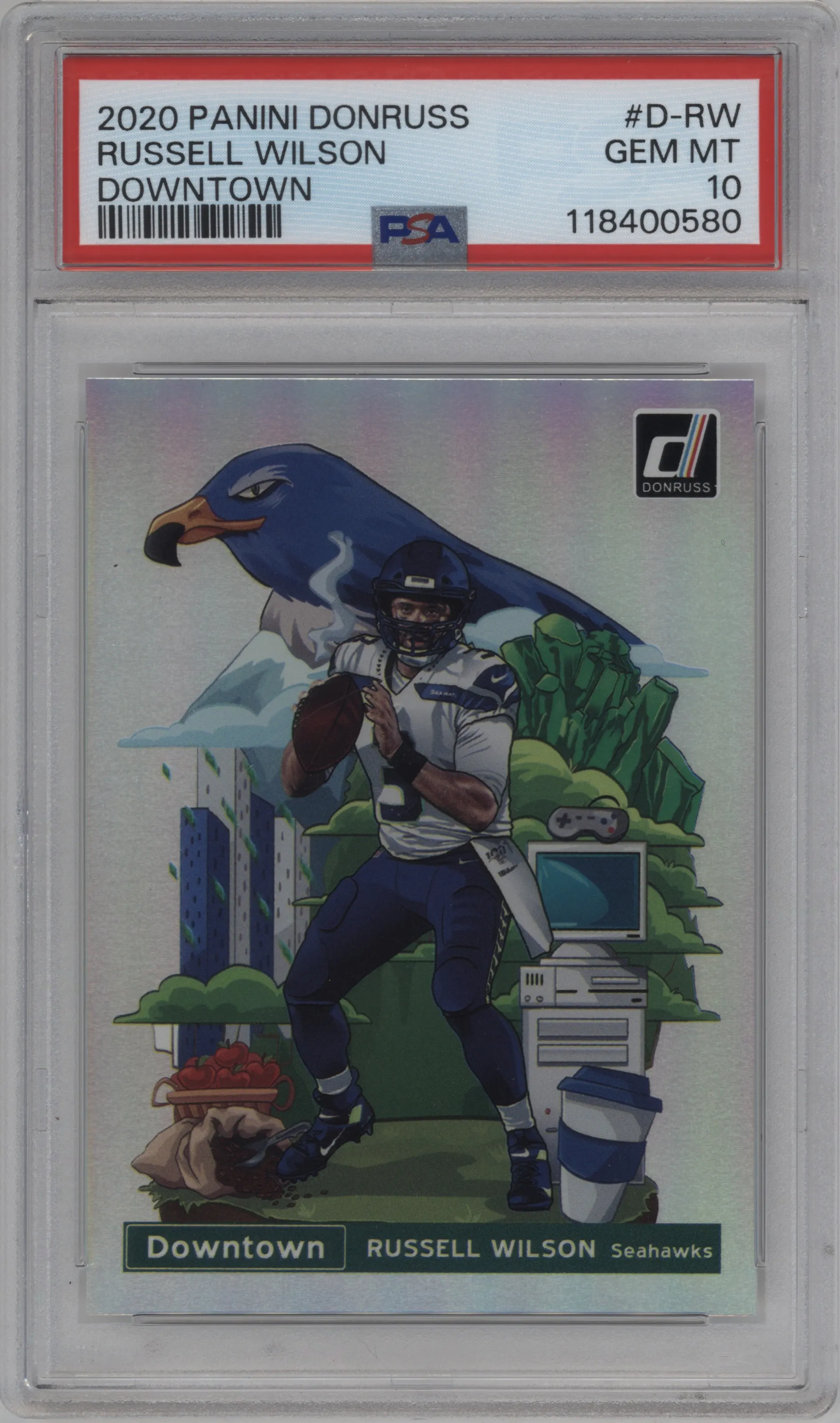 2020 Panini Donruss Downtown Russell Wilson #D-RW PSA 10