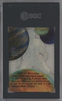 Randy Moss from the 1998 SkyBox E-X2001 set graded by SGC and given an overall grade of 10.