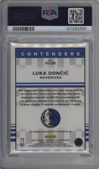 Luka Doncic from the 2022-23 Panini Contenders Optic set graded by PSA and given an overall grade of 10.