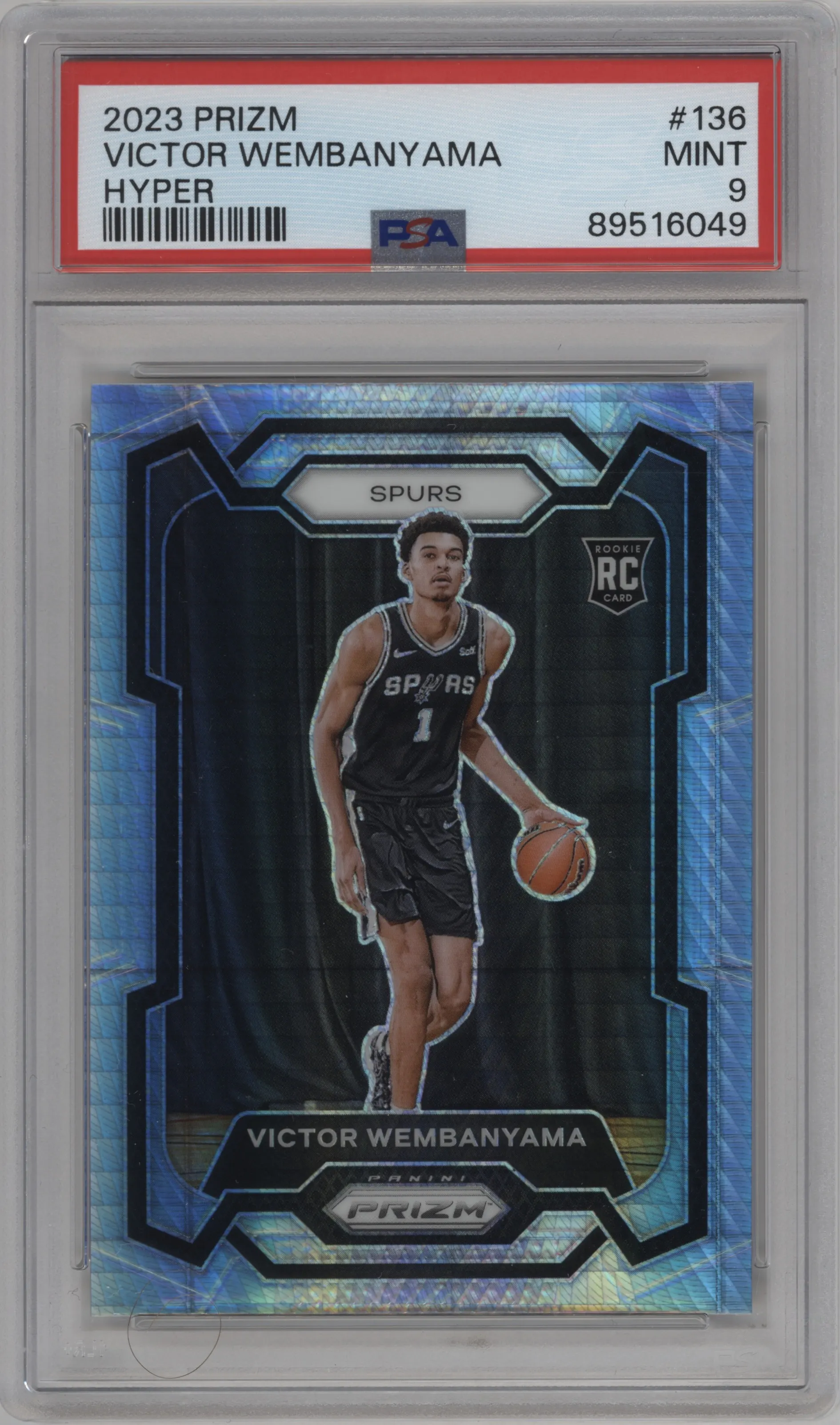 2023 Panini Prizm Victor Wembanyama Hyper Prizm #136 PSA 9