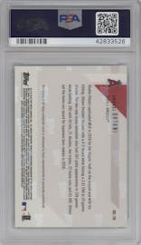 Shohei Ohtani from the 2018-19 Topps Now Offseason set featuring a Blue parallel graded by PSA and given an overall grade of 10.