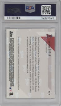 Shohei Ohtani from the 2018-19 Topps Now Offseason set featuring a Blue parallel graded by PSA and given an overall grade of 10.