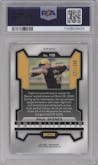 Paul Skenes from the 2024 Panini Prizm set featuring a Red Pulsar parallel graded by PSA and given an overall grade of 9.