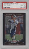 Tom Brady  from the 2009 Bowman Chrome set graded by PSA and given an overall grade of 10.