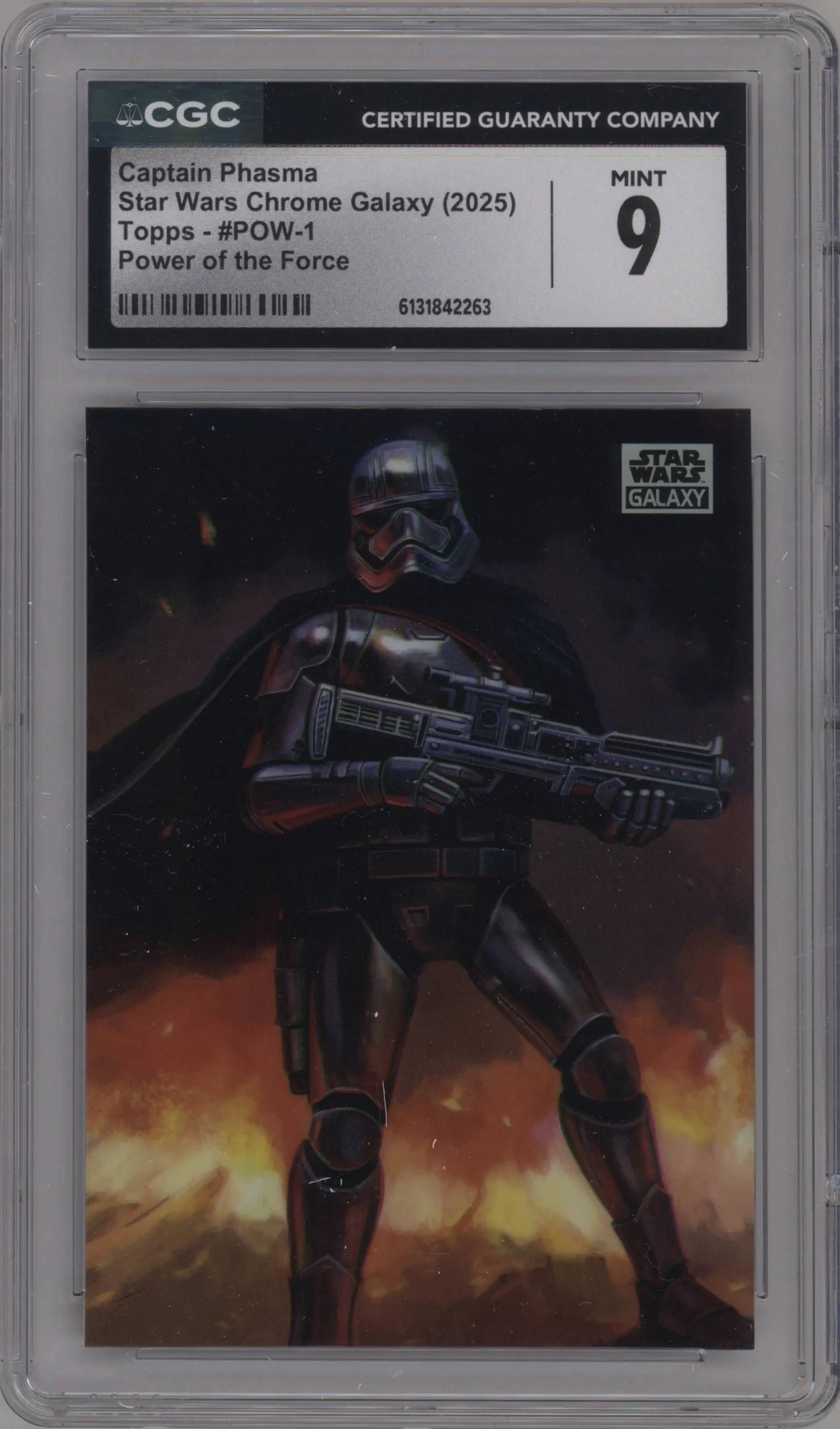 2025 Topps Chrome Star Wars Galaxy Power of the Force Captain Phasma CGC 9