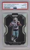 Tua Tagovailoa from the 2020 Panini Chronicles set featuring a Silver parallel graded by PSA and given an overall grade of 10.