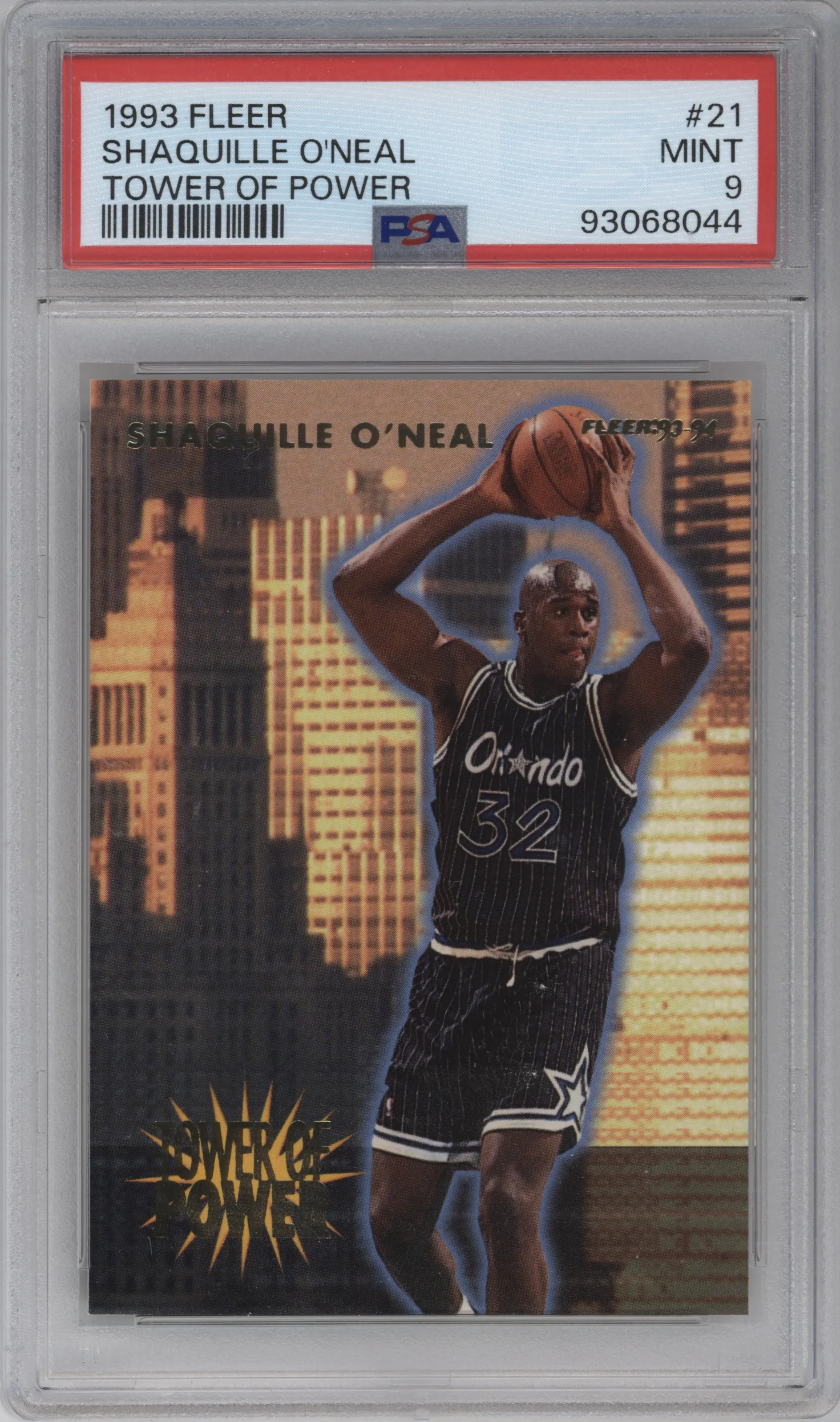 1993 Fleer Tower of Power Shaquille O'Neal #21 PSA 9