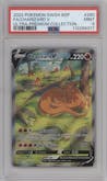 Charizard V from the 2022 Pokemon SWSH set featuring a Ultra Premium Collection parallel graded by PSA and given an overall grade of 9.