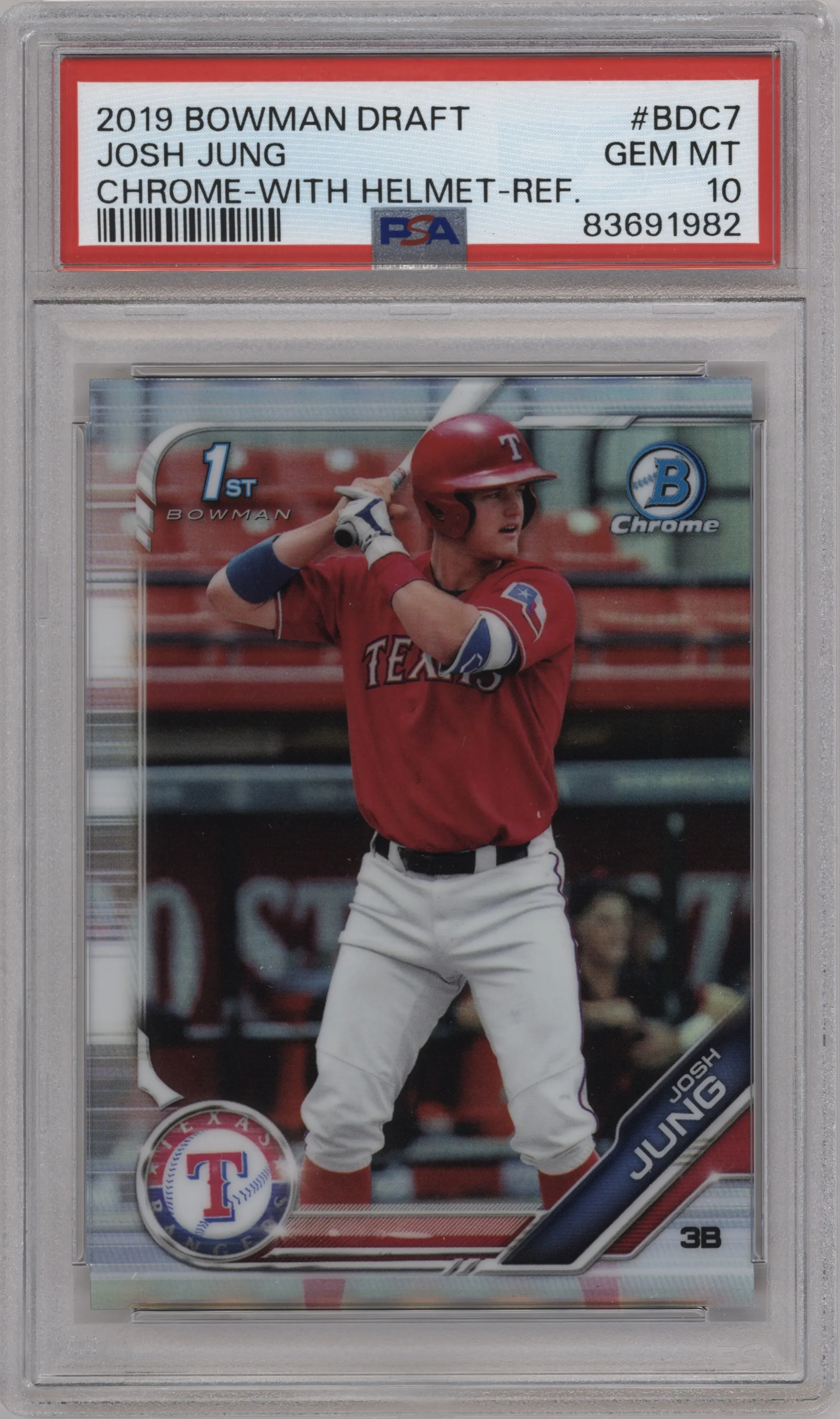 2019 Bowman Draft Chrome Josh Jung Refractor PSA 10