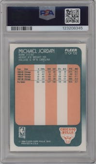 Michael Jordan from the 1988-89 Fleer set graded by PSA and given an overall grade of 9.