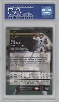 Jon Kitna from the 2000 Collector's Edge EG set featuring a Uncirculated parallel graded by PSA and given an overall grade of 10.