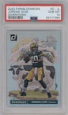 Jordan Love from the 2020 Panini Donruss set graded by PSA and given an overall grade of 10.