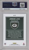 Jordan Love from the 2020 Panini Donruss set graded by PSA and given an overall grade of 10.