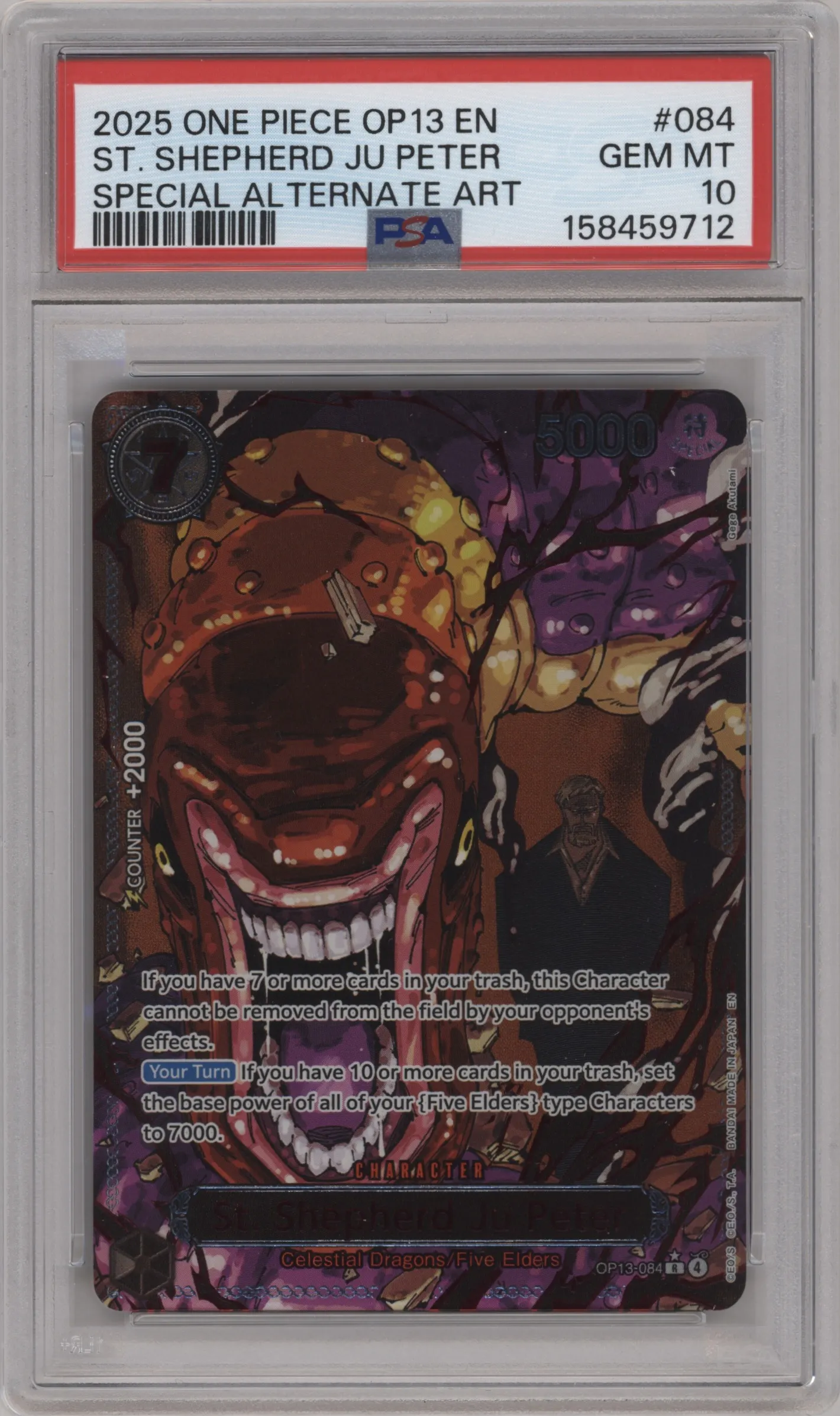 2025 One Piece Carrying On His Will St. Shepherd Ju Peter Alternate Art R #OP13-084 R PSA 10
