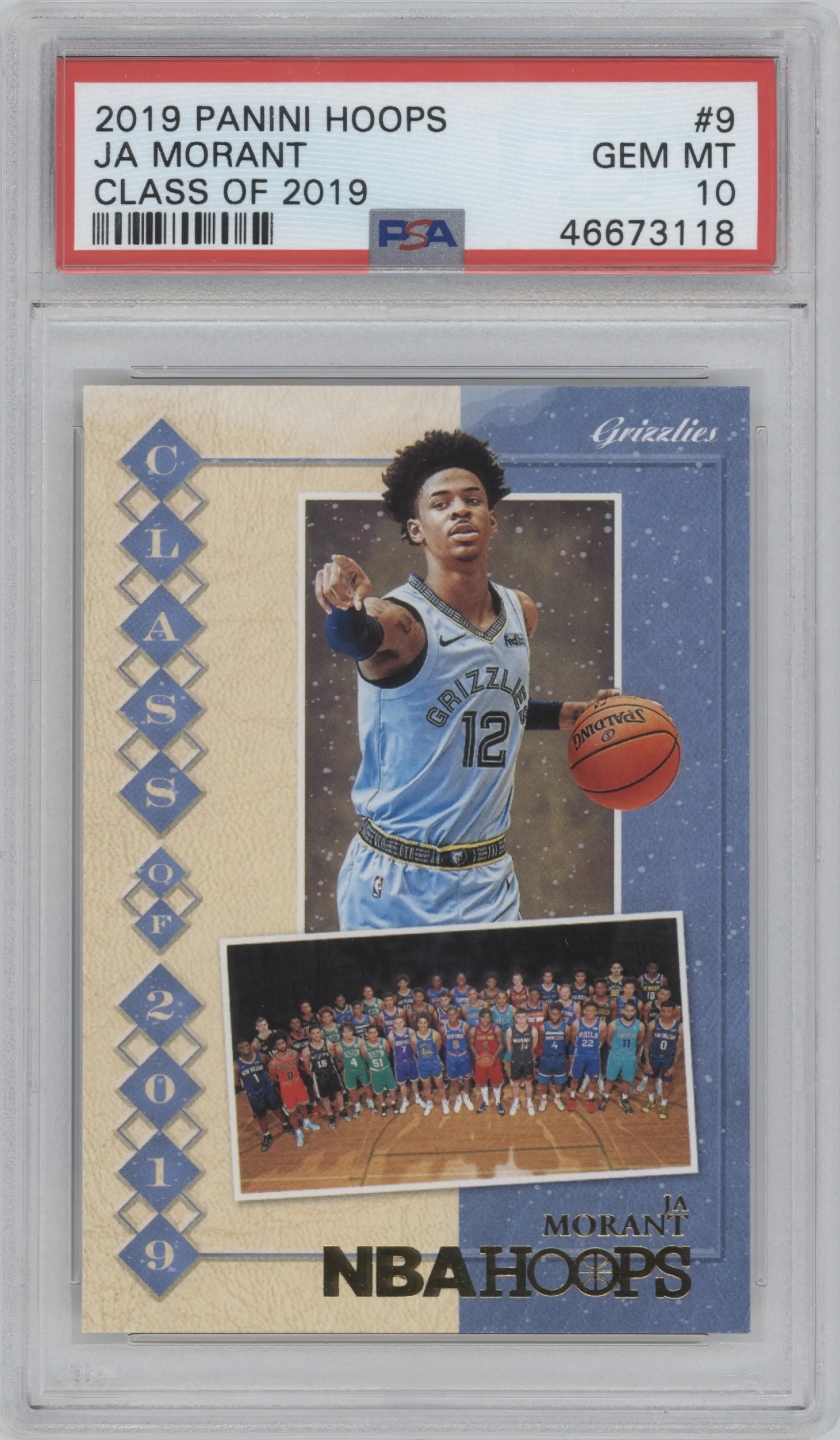 2019 Panini NBA Hoops Class of 2019 Ja Morant Winter #9 PSA 10