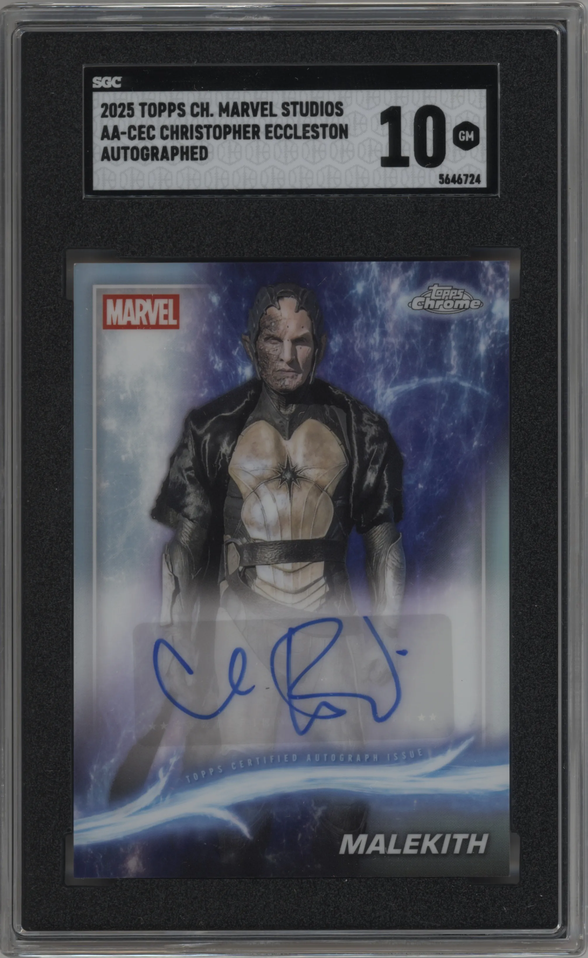 2025 Topps Chrome Marvel Studios Auto Christopher Eccleston SGC 10