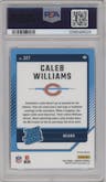 Caleb Williams from the 2024 Donruss set featuring a Red Pandora parallel graded by PSA and given an overall grade of 9.