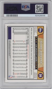 Kobe Bryant from the 2008-09 Topps set graded by PSA and given an overall grade of 10.