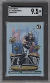 Brock Bowers from the 2024 Donruss set graded by SGC and given an overall grade of 9.5.