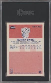 Patrick Ewing from the 1986-87 Fleer set graded by SGC and given an overall grade of 6.