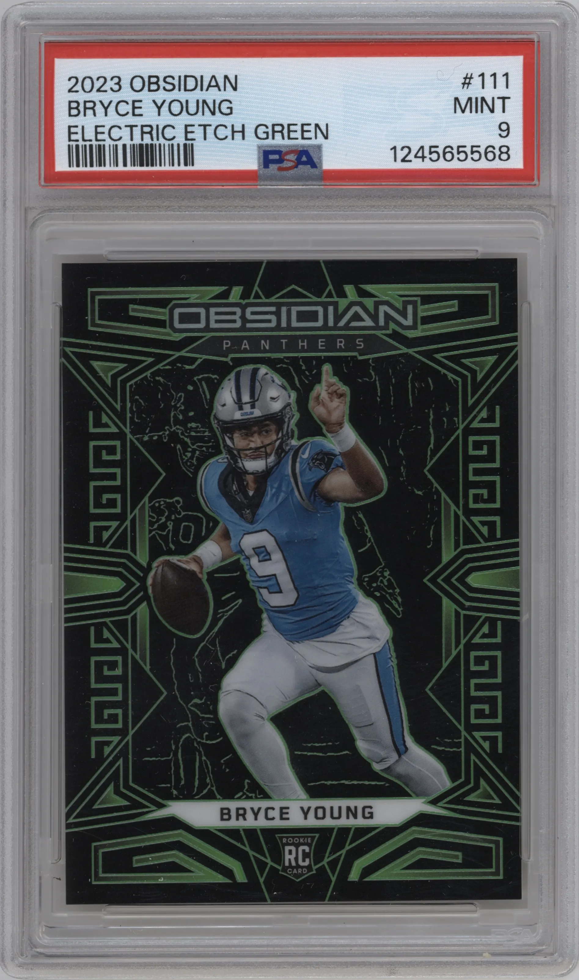 2023 Panini Obsidian Bryce Young Electric Etch Green #111 PSA 9