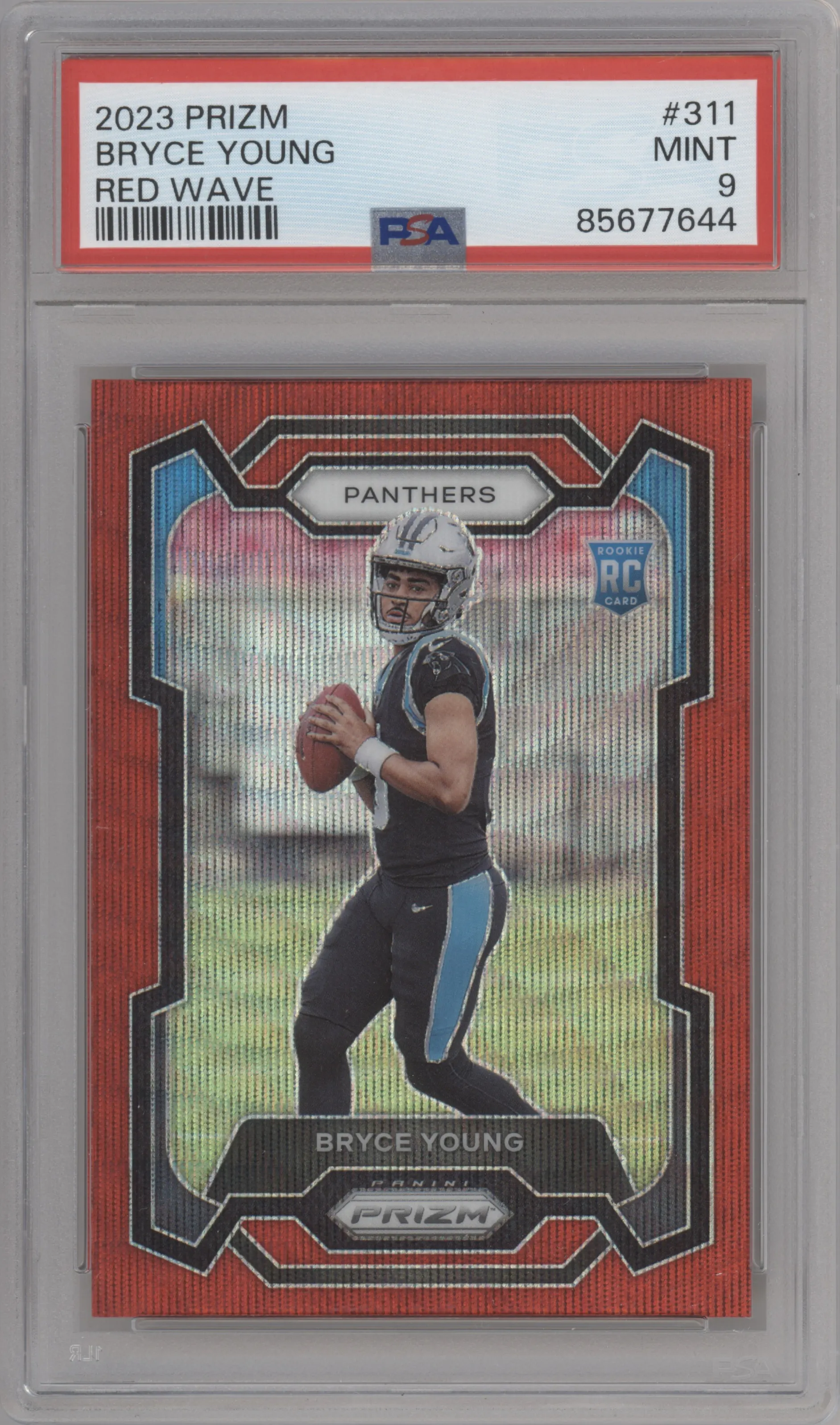2023 Panini Prizm Bryce Young Red Wave #311 PSA 9