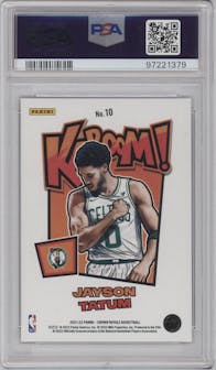Jayson Tatum from the 2021-22 Crown Royale set graded by PSA and given an overall grade of 9.