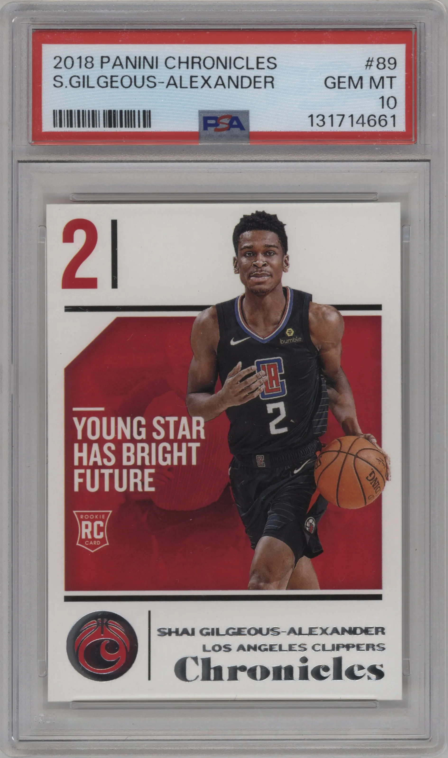 2018 Panini Chronicles Shai Gilgeous-Alexander #89 PSA 10