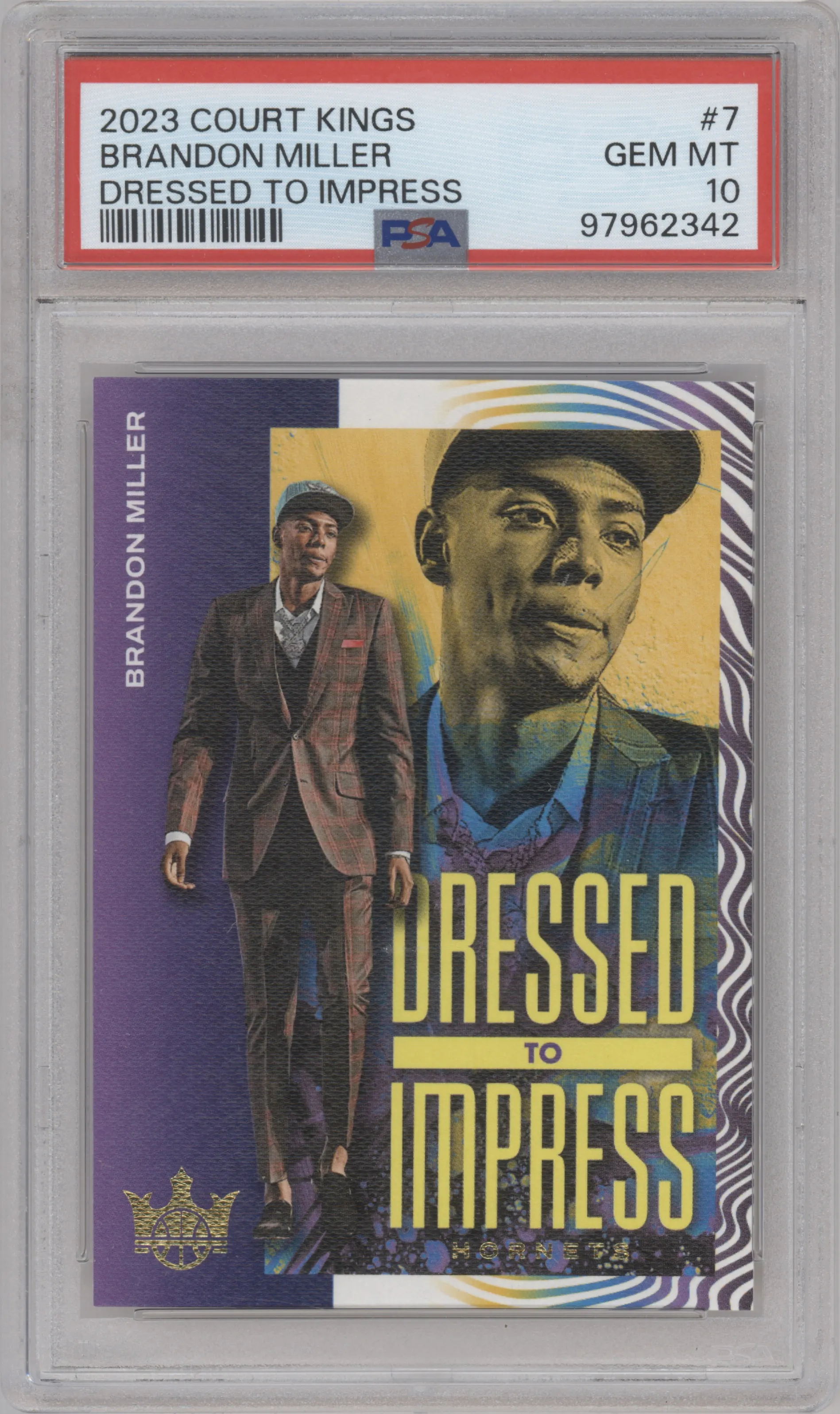 2023 Panini Court Kings Dressed to Impress Brandon Miller #7 PSA 10