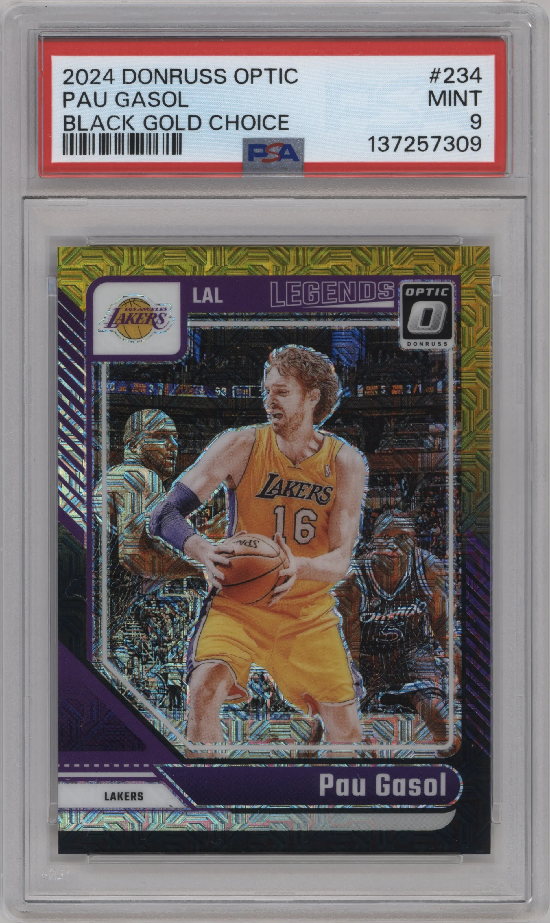 2024 Donruss Optic Pau Gasol Choice Black Gold #234 PSA 9