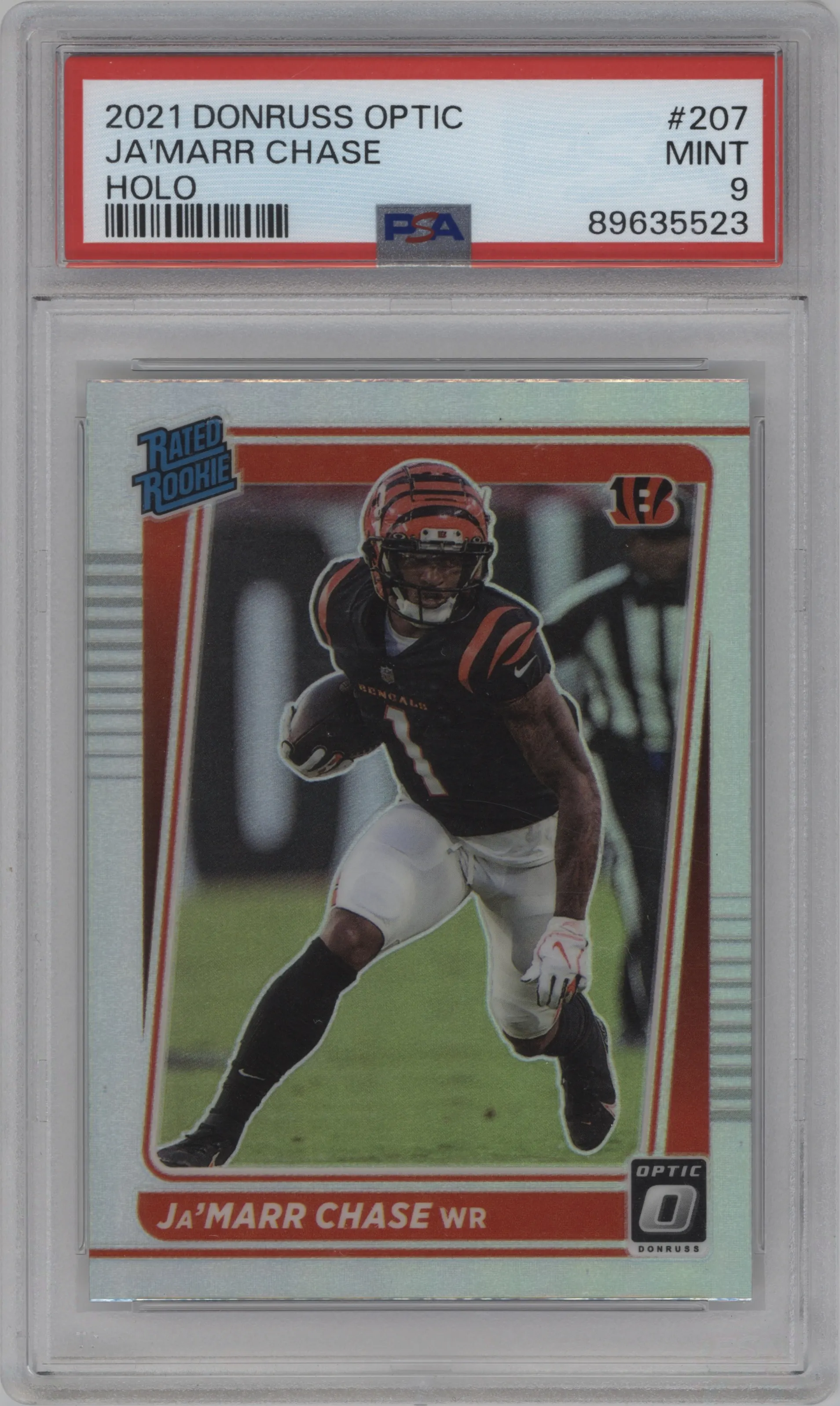 2021 Panini Donruss Optic Rated Rookie Ja'Marr Chase Holo PSA 9