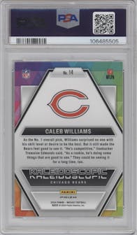 Caleb Williams  from the 2024 Panini Mosaic set graded by PSA and given an overall grade of 10.