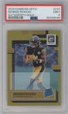George Pickens from the 2022 Panini Donruss Optic set featuring a Gold parallel graded by PSA and given an overall grade of 9.