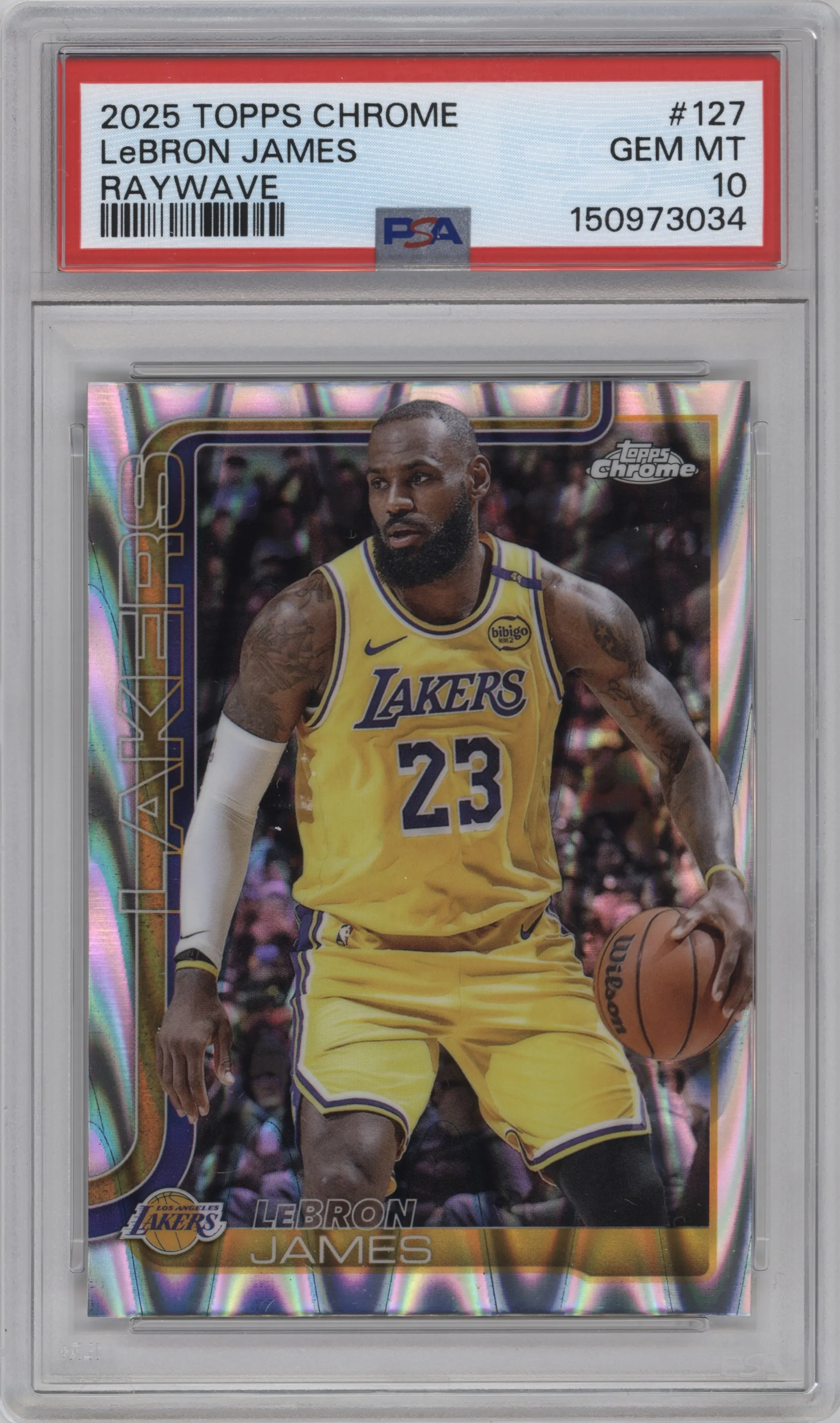2025 Topps Chrome LeBron James RayWave Refractor #127 PSA 10
