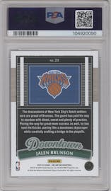 Jalen Brunson from the 2023-24 Panini One and One set graded by PSA and given an overall grade of 10.