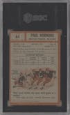 Paul Hornung from the 1962 Topps set graded by SGC and given an overall grade of 7.